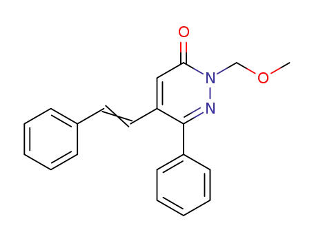 Molecular Structure of 404936-86-3 (3(2H)-Pyridazinone, 2-(methoxymethyl)-6-phenyl-5-(2-phenylethenyl)-)