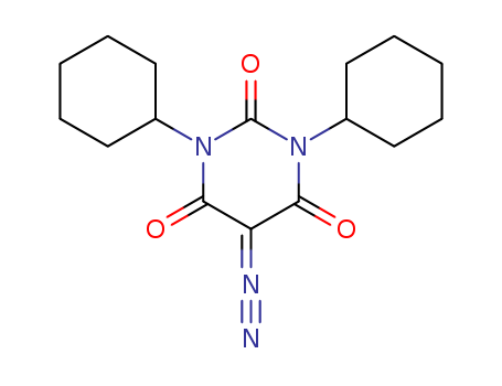 Molecular Structure of 116418-82-7 (2,4,6(1H,3H,5H)-Pyrimidinetrione, 1,3-dicyclohexyl-5-diazo-)