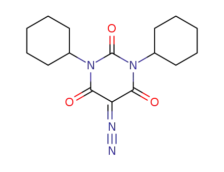 Molecular Structure of 116418-82-7 (2,4,6(1H,3H,5H)-Pyrimidinetrione, 1,3-dicyclohexyl-5-diazo-)