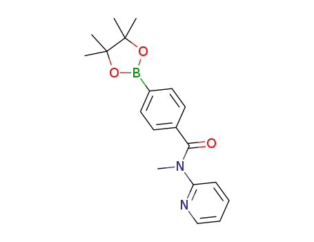 Molecular Structure of 864759-39-7 (N-METHYL-N-PYRIDIN-2-YL-4-(4,4,5,5-TETRAMETHYL-[1,3,2]DIOXABOROLAN-2-YL)-BENZAMIDE)