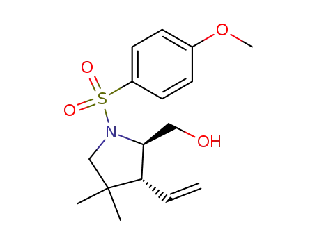 Molecular Structure of 366479-77-8 (2-Pyrrolidinemethanol,
3-ethenyl-1-[(4-methoxyphenyl)sulfonyl]-4,4-dimethyl-, (2R,3R)-)