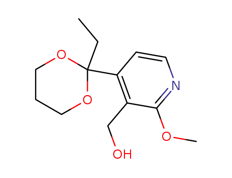 Molecular Structure of 219832-72-1 (3-Pyridinemethanol, 4-(2-ethyl-1,3-dioxan-2-yl)-2-methoxy-)