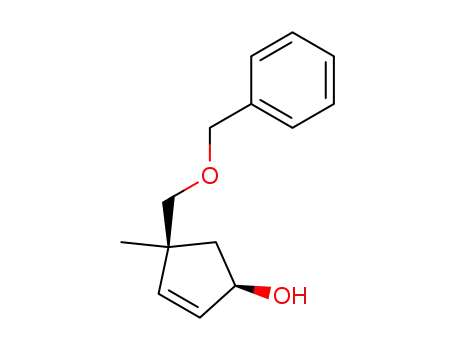 Molecular Structure of 815587-19-0 (2-Cyclopenten-1-ol,4-methyl-4-[(phenylmethoxy)methyl]-,(1R,4S)-(9CI))