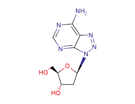 Molecular Structure of 4229-57-6 (3-(2-deoxypentofuranosyl)-3H-[1,2,3]triazolo[4,5-d]pyrimidin-7-amine)