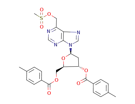 Molecular Structure of 865434-80-6 (6-(methanesulfonyloxymethyl)-9-(2-deoxy-3,5-di-O-(p-toluoyl)-β-D-erythro-pentofuranosyl)purine)
