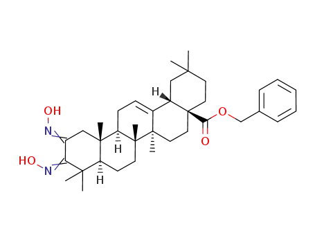 Molecular Structure of 892869-53-3 (2,3-Bis(hydroxyimino)olean-12-en-28-oic acid phenylmethyl ester)