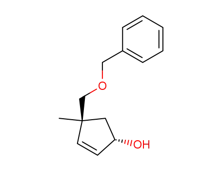 Molecular Structure of 815587-20-3 (2-Cyclopenten-1-ol,4-methyl-4-[(phenylmethoxy)methyl]-,(1S,4S)-(9CI))