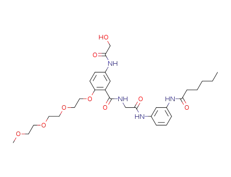 Benzamide,
5-[(hydroxyacetyl)amino]-2-[2-[2-(2-methoxyethoxy)ethoxy]ethoxy]-N-[2-
oxo-2-[[3-[(1-oxohexyl)amino]phenyl]amino]ethyl]-