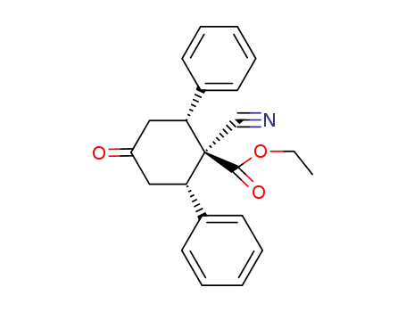 ethyl 1-cyano-cis-2(e),6(e)-diphenyl-4-oxocyclohexane-1(e)-carboxylate