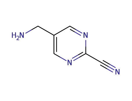 Molecular Structure of 754165-23-6 (2-Pyrimidinecarbonitrile, 5-(aminomethyl)- (9CI))