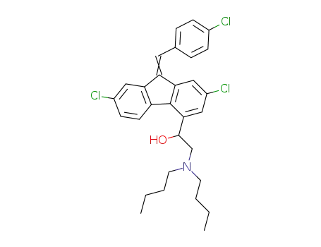 2-(Dibutylamino)-1-[2,7-dichloro-9-[(4-chlorophenyl)methylidene]fluoren-4-yl]ethanol