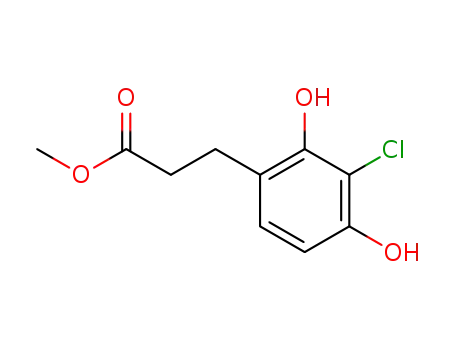 Molecular Structure of 876746-33-7 (Methyl 3-(3-chloro-2,4-dihydroxyphenyl)propanoate)
