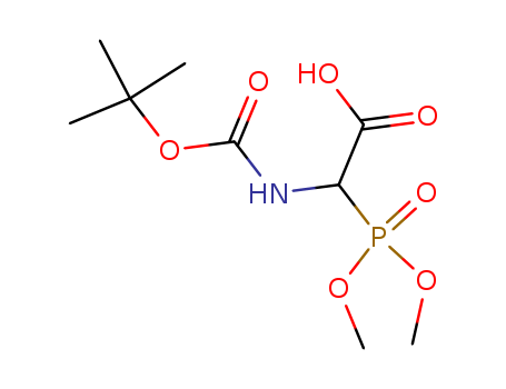 Molecular Structure of 121056-96-0 (Acetic acid,
(dimethoxyphosphinyl)[[(1,1-dimethylethoxy)carbonyl]amino]-)