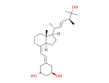 131918-61-1,Paricalcitol,19-Nor-9,10-secoergosta-5,7,22-triene-1,3,25-triol,(1a,3b,7E,22E)- (9CI);19-Nor-1,25-dihydroxyvitamin D2;1a,25-Dihydroxy-19-nor-vitamin D2;1,3-Cyclohexanediol,5-[(2E)-2-[(1R,3aS,7aR)-octahydro-1-[(1R,2E,4S)-5-hydroxy-1,4,5-trimethyl-2-hexen-1-yl]-7a-methyl-4H-inden-4-ylidene]ethylidene]-,(1R,3R,5Z)-;Zemplar;