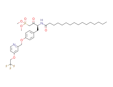 Molecular Structure of 935548-32-6 ((S)-dimethyl 2-oxo-3-palmitamido-4-(4-((4-(2,2,2-trifluoroethoxy)pyridin-2-yl)methoxy)phenyl)butylphosphonate)