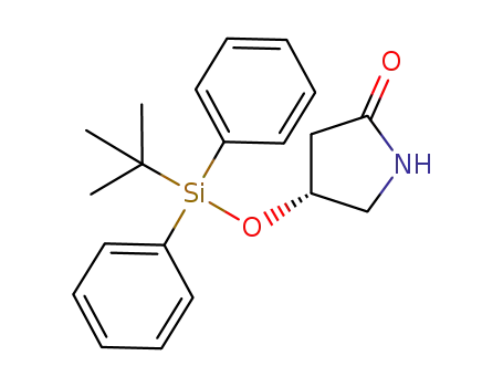 Molecular Structure of 945635-00-7 ((R)-4-[tert-butyl(diphenyl)silanyloxy]pyrrolidin-2-one)