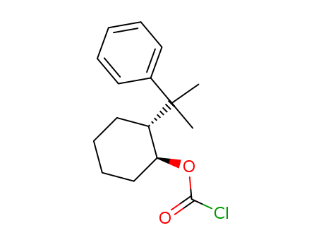 Molecular Structure of 161693-64-7 (Carbonochloridic acid, (1S,2R)-2-(1-methyl-1-phenylethyl)cyclohexyl
ester)