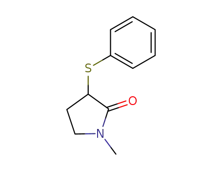 Molecular Structure of 59953-50-3 (2-Pyrrolidinone, 1-methyl-3-(phenylthio)-)