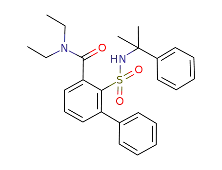 Molecular Structure of 936841-57-5 (2-(N,N-diethylcarboxamido)-6-phenyl-N-(2-phenylpropan-2-yl)benzenesulfonamide)