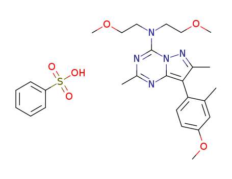 Pyrazolo[1,5-a]-1,3,5-triazin-4-amine, N,N-bis(2-methoxyethyl)-8-(4-methoxy-2-methylphenyl)-2,7-dimethyl-, benzenesulfonate (1:1)