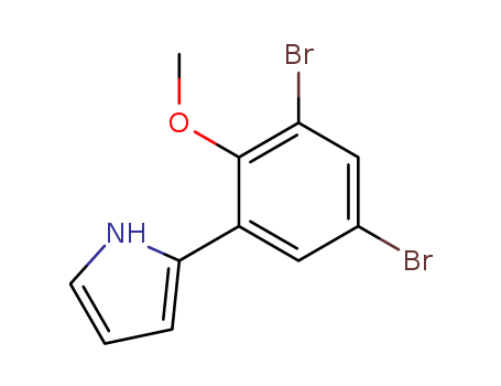 Molecular Structure of 10245-82-6 (1H-Pyrrole, 2-(3,5-dibromo-2-methoxyphenyl)-)