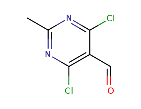 Molecular Structure of 14160-91-9 (4,6-Dichloro-2-Methylpyrimidine-5-Carbaldehyde)