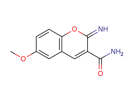 Molecular Structure of 71586-41-9 (2H-1-Benzopyran-3-carboxamide, 2-imino-6-methoxy-)