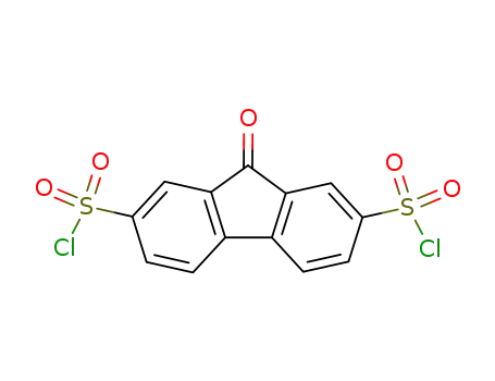 Molecular Structure of 13354-21-7 (FLUOREN-9-ONE-2,7-DISULFONYL CHLORIDE)