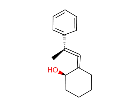 Molecular Structure of 134197-70-9 (Cyclohexanol, 2-(2-phenyl-1-propenylidene)-, (1R,2S)-rel-)