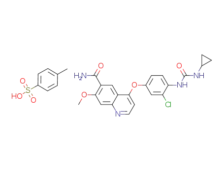 6-Quinolinecarboxamide,
4-[3-chloro-4-[[(cyclopropylamino)carbonyl]amino]phenoxy]-7-methoxy-,
mono(4-methylbenzenesulfonate)