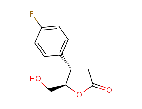 Molecular Structure of 950838-19-4 ((4S,5R)-4-(4-fluorophenyl)-5-(hydroxymethyl)dihydrofuran-2(3H)-one)