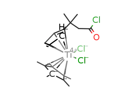 Molecular Structure of 864767-39-5 ([(C<sub>5</sub>(CH<sub>3</sub>)5)TiCl<sub>2</sub>(C<sub>5</sub>H<sub>4</sub>C(CH<sub>3</sub>)2CH<sub>2</sub>COCl)])