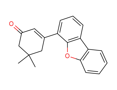 Molecular Structure of 1056882-10-0 (3-dibenzofuran-4-yl-5,5-dimethyl-cyclohex-2-enone)