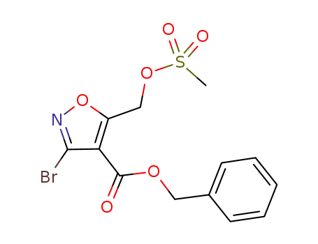 Molecular Structure of 1027781-75-4 (benzyl 3-bromo-5-[(methylsulfonyloxy)methyl]isoxazole-4-carboxylate)