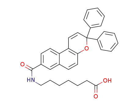 Molecular Structure of 1131147-88-0 (7-(3,3-diphenyl-3H-benzo[f]chromene-8-carboxamido)heptanoic acid)