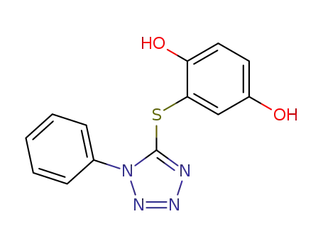 Molecular Structure of 1660-27-1 (1,4-Benzenediol, 2-[(1-phenyl-1H-tetrazol-5-yl)thio]-)