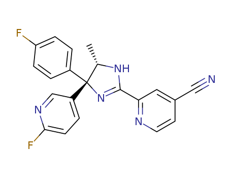 4-Pyridinecarbonitrile, 2-[(4S,5S)-5-(4-fluorophenyl)-5-(6-fluoro-3-pyridinyl)-4,5-dihydro-4-methyl-1H-imidazol-2-yl]-