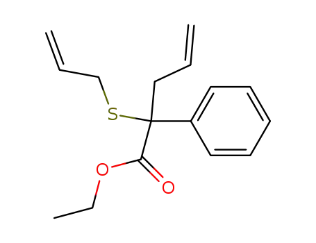 Molecular Structure of 1150634-50-6 (ethyl 2-phenyl-2-(allylthio)-4-pentenoate)