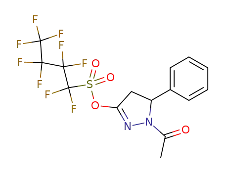 Molecular Structure of 1180009-36-2 (1-acetyl-5-phenyl-4,5-dihydro-1H-pyrazol-3-yl 1,1,2,2,3,3,4,4,4-nonafluorobutane-1-sulfonate)