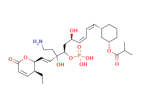 Propanoic acid, 2-methyl-, (1S,3R)-3-[(1Z,3Z,5R,7R,8R,9E)-8-(2-aminoethyl)-10-[(2S,3S)-3-ethyl- 3,6-dihydro-6-oxo-2H-pyran-2-yl]-5,8-dihydroxy-7-(phosphonooxy)-1,3,9 -decatrienyl]cyclohexyl ester