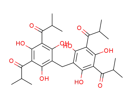 Molecular Structure of 68223-31-4 (1-Propanone,
1,1',1'',1'''-[methylenebis(2,4,6-trihydroxy-5,1,3-benzenetriyl)]tetrakis[2-
methyl-)