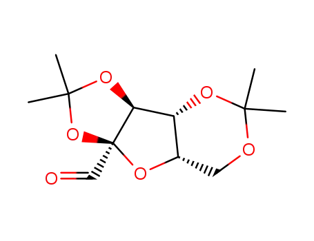 Molecular Structure of 55385-72-3 ((3aS,3bR,7aS,8aR)-2,2,5,5-tetramethyltetrahydro-8aH-[1,3]dioxolo[4′,5′:4,5]furo[3,2-d][1,3]dioxine-8a-carbaldehyde)