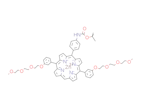 Molecular Structure of 1062503-73-4 (Zn((MeO(CH<sub>2</sub>CH<sub>2</sub>O)3C<sub>6</sub>H<sub>4</sub>)2(BocHNC<sub>6</sub>H<sub>4</sub>)C<sub>20</sub>H<sub>9</sub>N<sub>2</sub>))