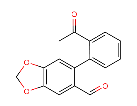 Molecular Structure of 1149344-88-6 (6-(2-acetylphenyl)benzo[d][1,3]dioxole-5-carbaldehyde)