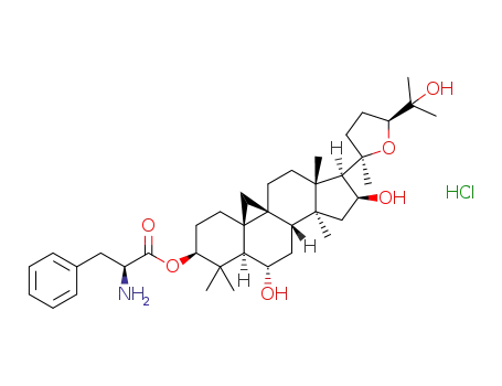 2-(L)-amino-3-phenyl-propionic acid 6α,16β-dihydroxy-17-[5-(1-hydroxy-1-methyl-ethyl)-2-methyl-tetrahydrofuran-2-yl]-4,4,13,14-tetramethyl-tetradecahydro-cyclopropa[9,10]cyclopenta[a]phenanthren-3α-yl ester hydrochloride