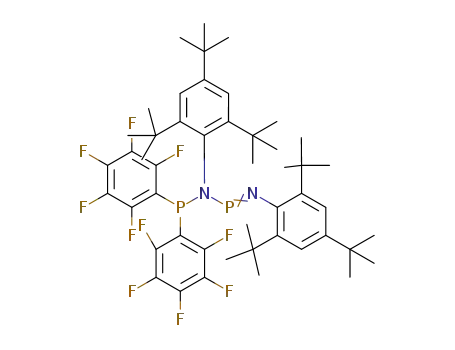 Molecular Structure of 1309766-99-1 (1,1-bis(pentafluorophenyl)-2,4-bis(2,4,6-tri-tert-butylphenyl)-1,3-diphospha-2,4-diazene)