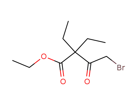 Molecular Structure of 99975-19-6 (Butanoic acid, 4-bromo-2,2-diethyl-3-oxo-, ethyl ester)