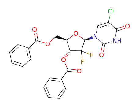 1-(3,5-di-O-benzoyl-2-deoxy-2,2-difluoro-β-D-erythro-pentofuranos-1-yl)-5-chlorouracil