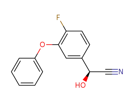 Molecular Structure of 81496-30-2 ((S)-4-FLUORO-3-PHENOXYBENZALDEHYDE-CYANHYDRINE)