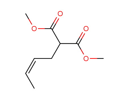 Molecular Structure of 99922-88-0 (Propanedioic acid, (2Z)-2-butenyl-, dimethyl ester)